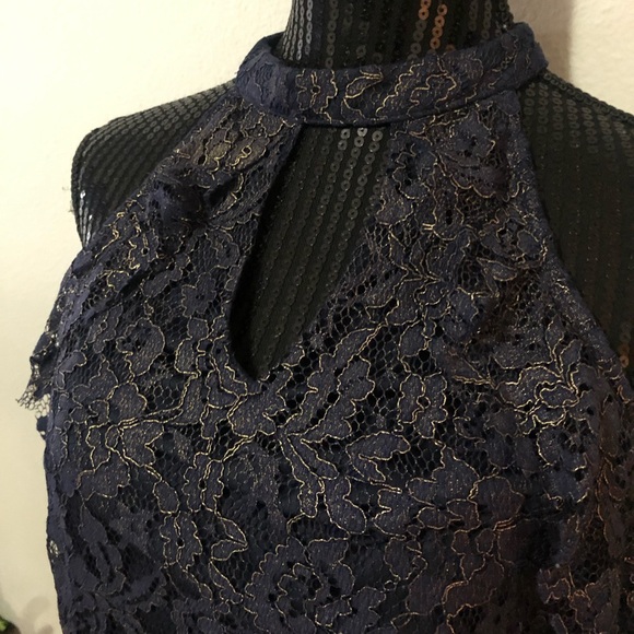 NWT Blue & Gold hue Lace Dress - Picture 5 of 6
